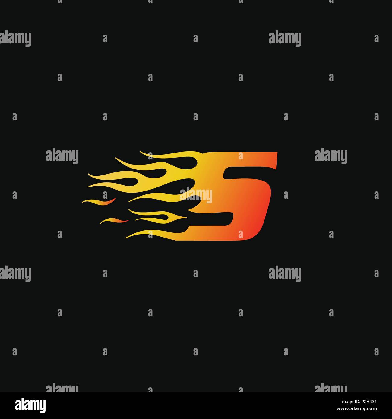 Lettera S fiamma di fuoco logo del modello di progettazione Illustrazione Vettoriale