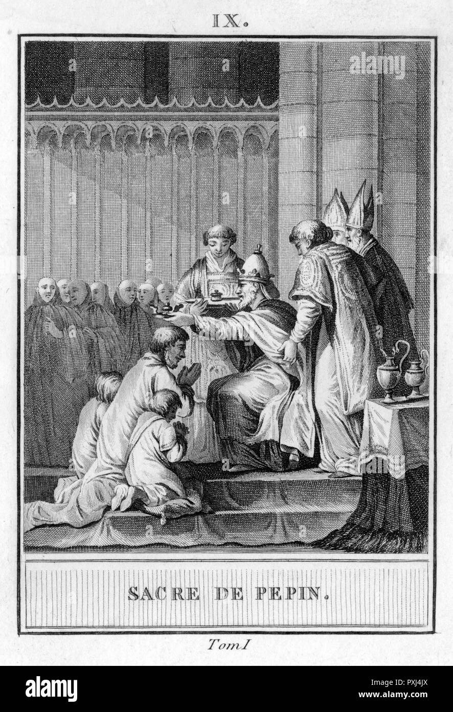 PEPIN DIVENTA RE Foto Stock