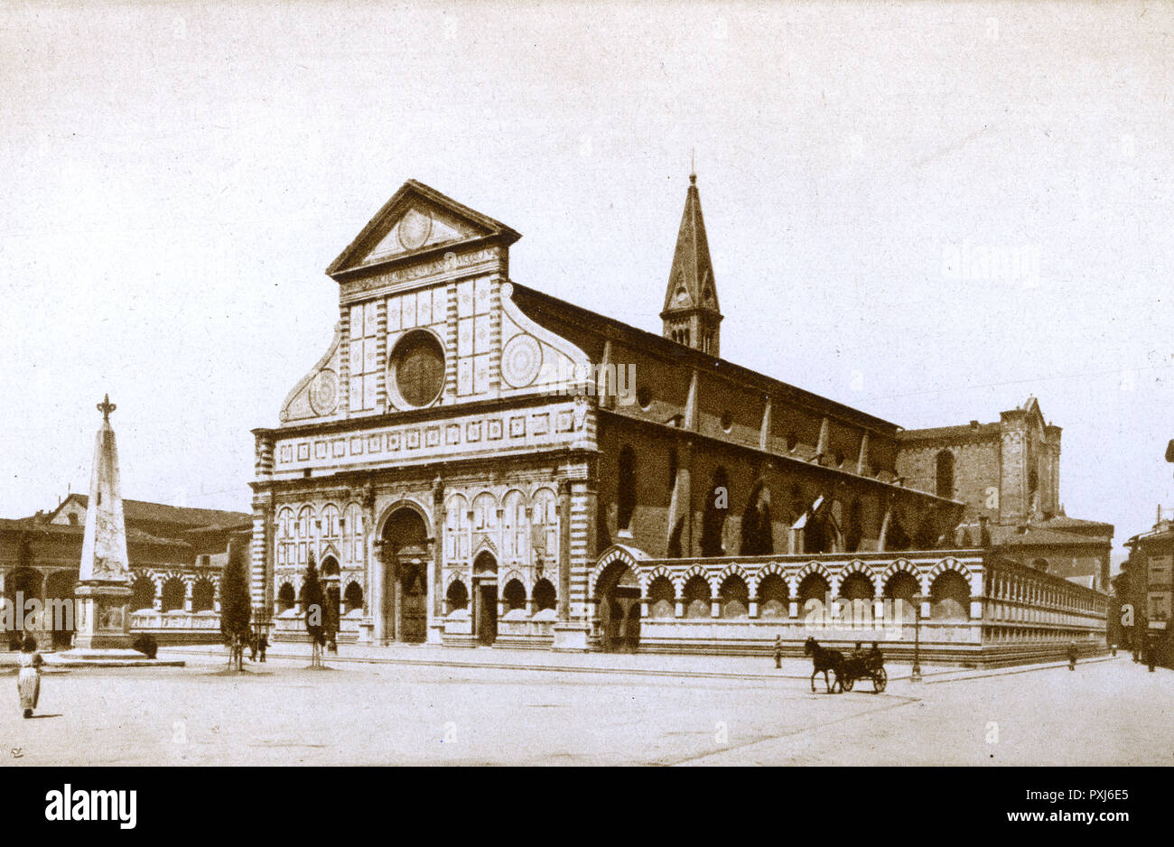 Firenze, Italia - Piazza e Chiesa di S. Maria Novella Foto Stock