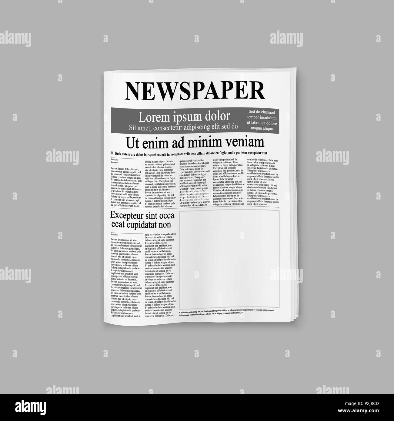 Realistico giornale o rivista mock up, vuoto Pagina anteriore Illustrazione Vettoriale