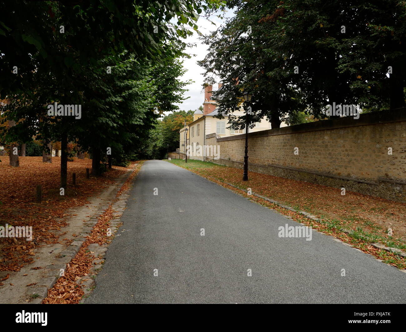 AJAXNETPHOTO. LOUVECIENNES, Francia. Visualizzare dipinta dal pittore impressionista Alfred Sisley 1839-1899 "CHEMIN DE LA MACCHINA, Louveciennes, 1873.' PHOTO:JONATHAN EASTLAND/AJAX REF:GX8 181909 419 Foto Stock