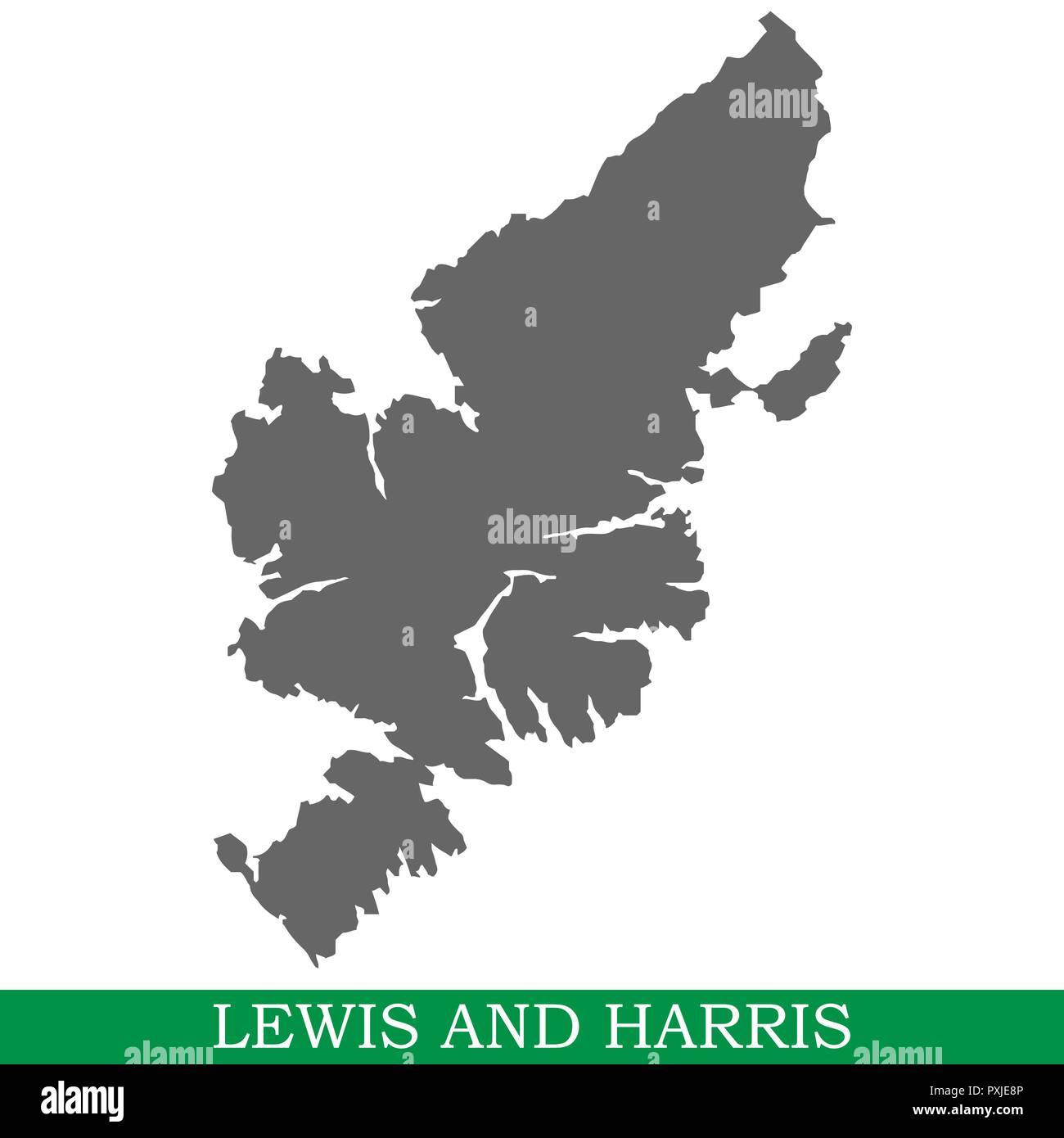 Alta qualità mappa di Lewis e Harris è un isola nel Regno Unito Illustrazione Vettoriale