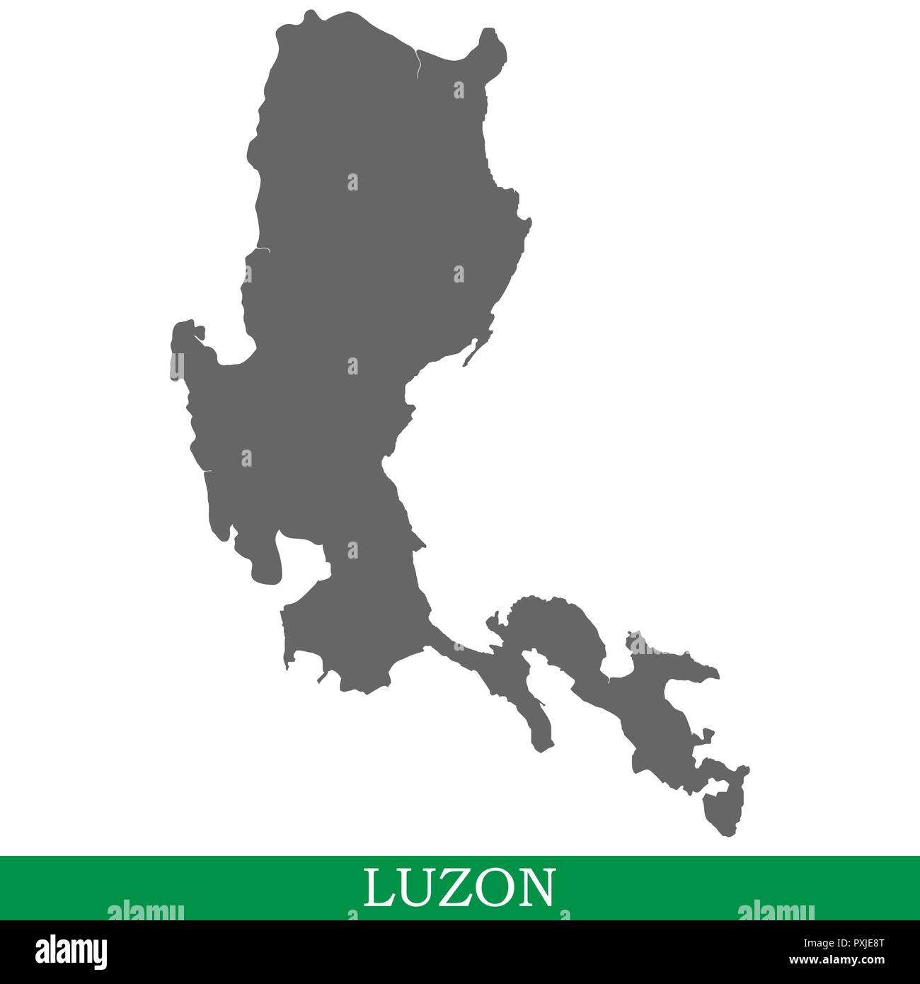 Alta qualità mappa di Luzon è l'isola delle Filippine Illustrazione Vettoriale