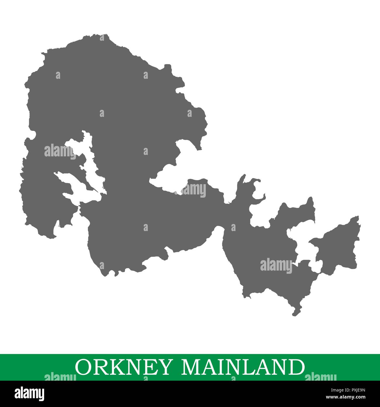 Alta qualità mappa di Orkney continentale è un isola nel Regno Unito Illustrazione Vettoriale