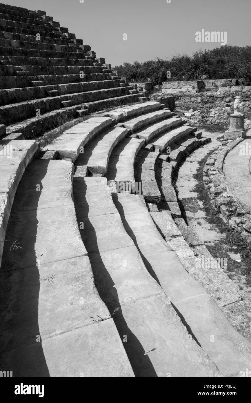 Salamina, Cipro del Nord. Dettaglio anfiteatro Foto Stock