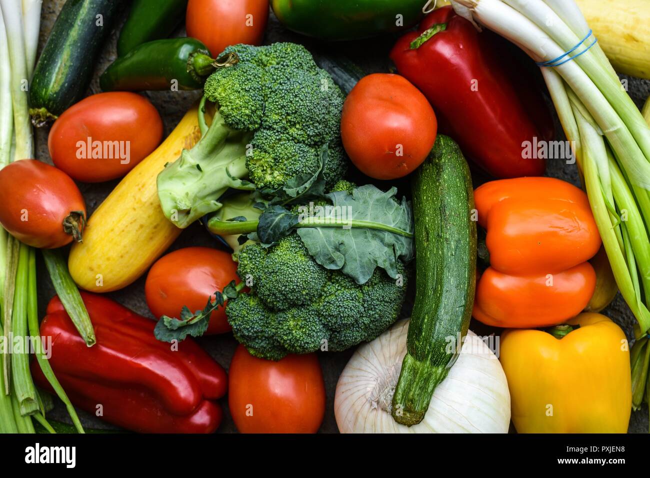 Verdure fresche dal mercato Closeup Foto Stock