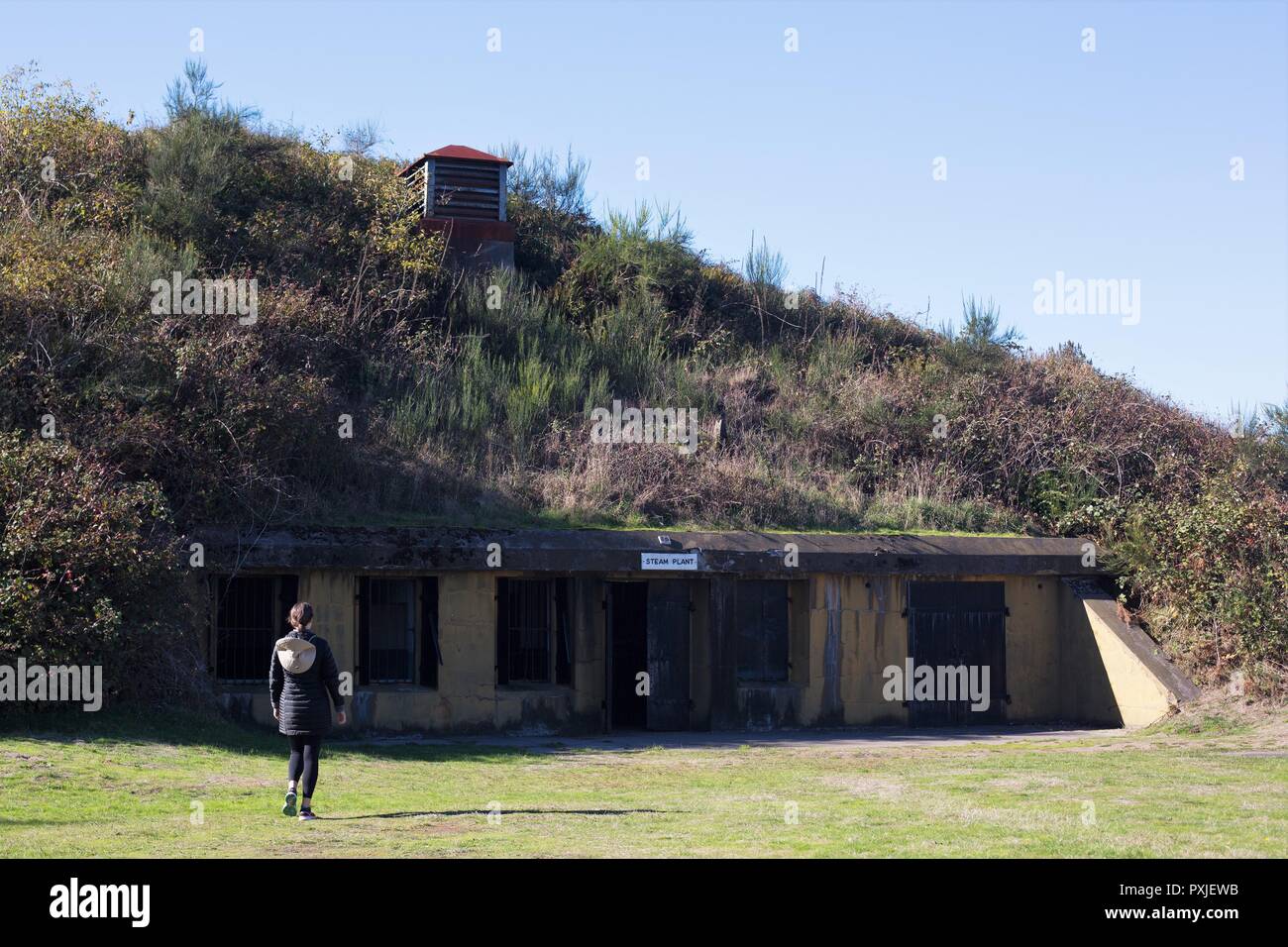 L'impianto vapore a Fort Stevens in Hammond, Oregon, Stati Uniti d'America. Foto Stock