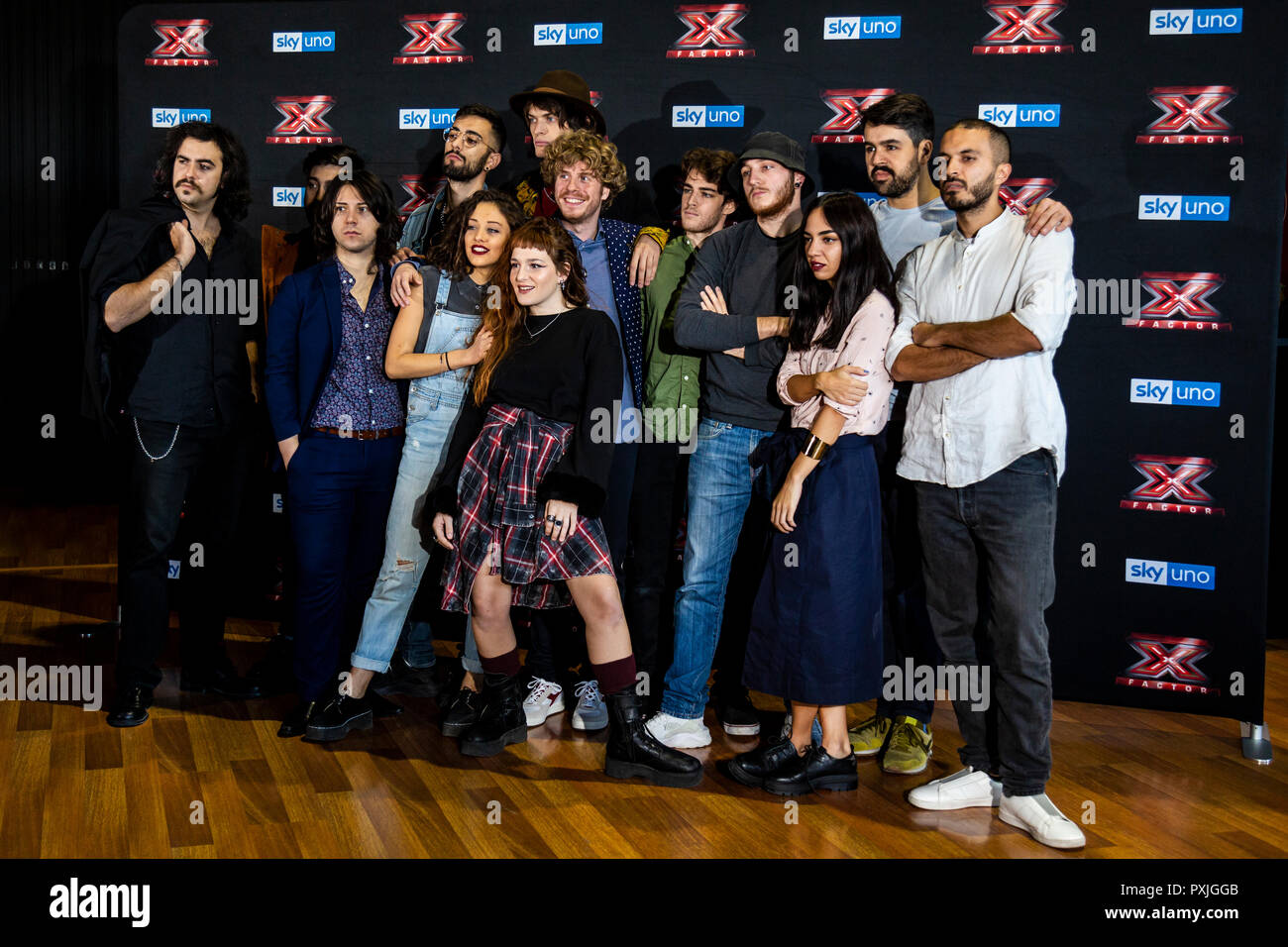 Milano, Italia. 22 ottobre, 2018. X-Factor 12 Live photo call, Milano, Italia Credito: Valeria Portinari/Alamy Live News Foto Stock