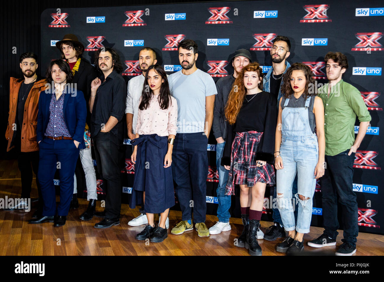 Milano, Italia. 22 ottobre, 2018. X-Factor 12 Live photo call, Milano, Italia Credito: Valeria Portinari/Alamy Live News Foto Stock