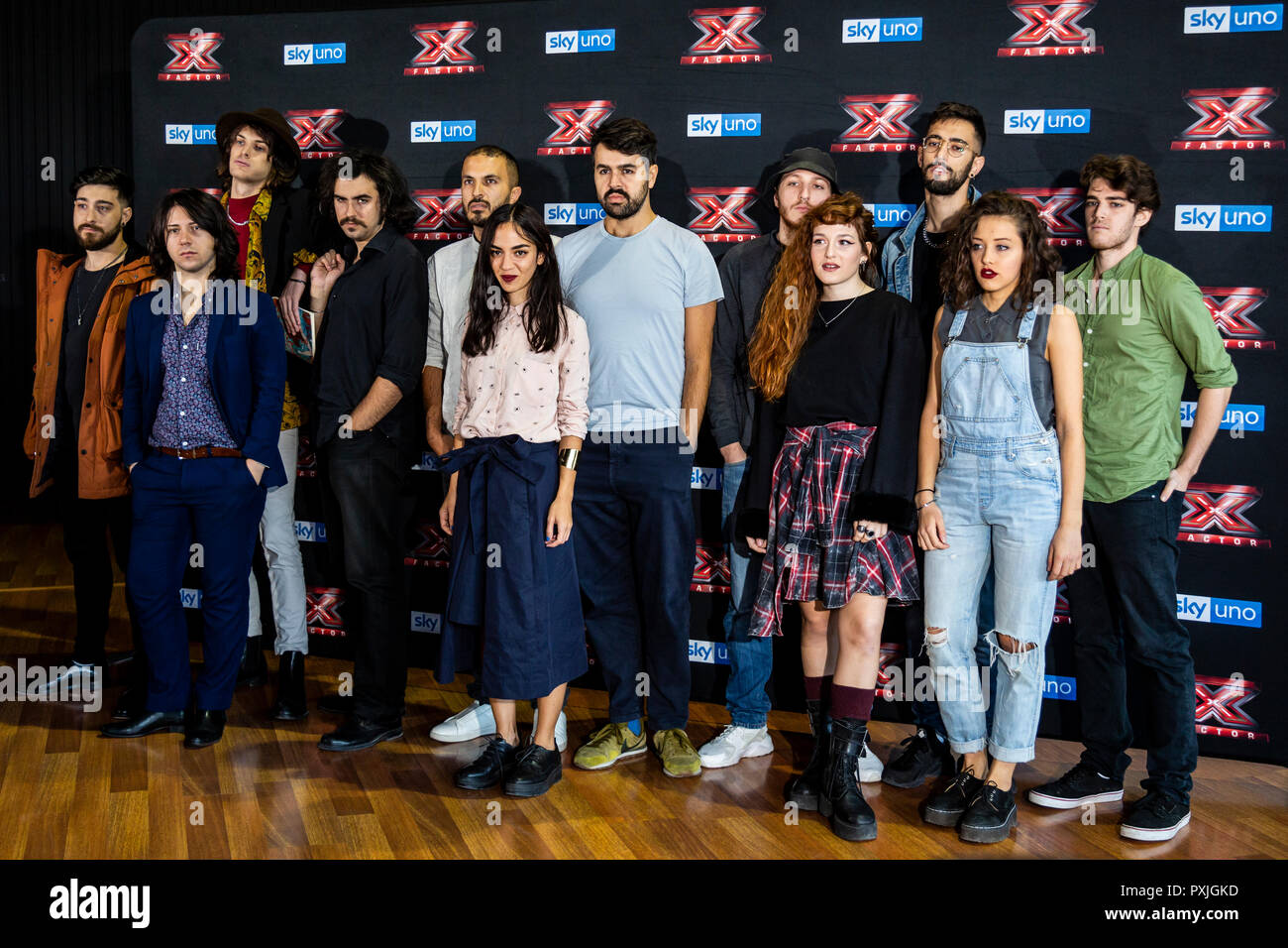 Milano, Italia. 22 ottobre, 2018. X-Factor 12 Live photo call, Milano, Italia Credito: Valeria Portinari/Alamy Live News Foto Stock