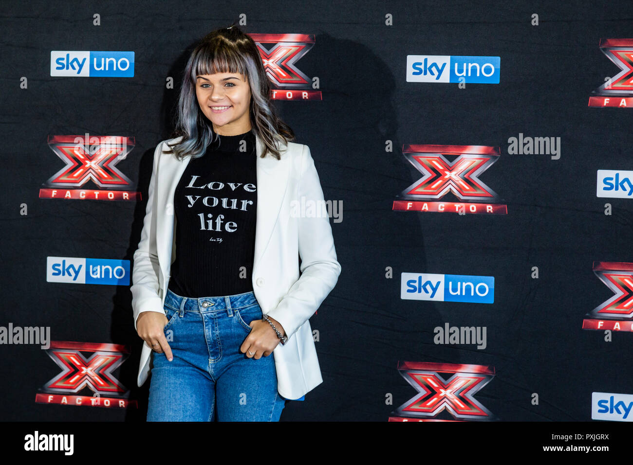 Milano, Italia. 22 ottobre, 2018. X-Factor 12 Live photo call, Milano, Italia Credito: Valeria Portinari/Alamy Live News Foto Stock