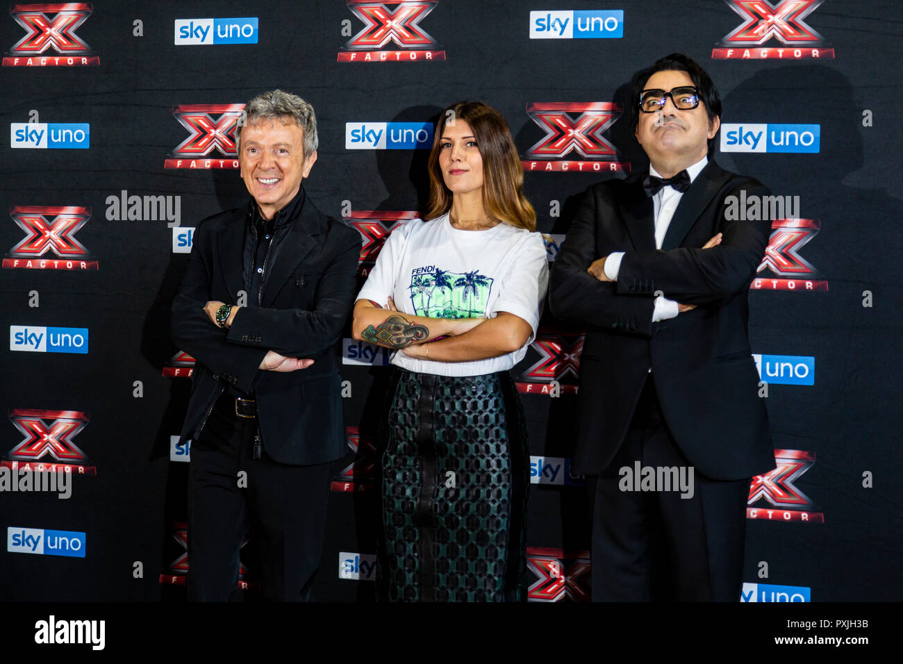 Milano, Italia. 22 ottobre, 2018. X-Factor 12 Live photo call, Milano, Italia Credito: Valeria Portinari/Alamy Live News Foto Stock