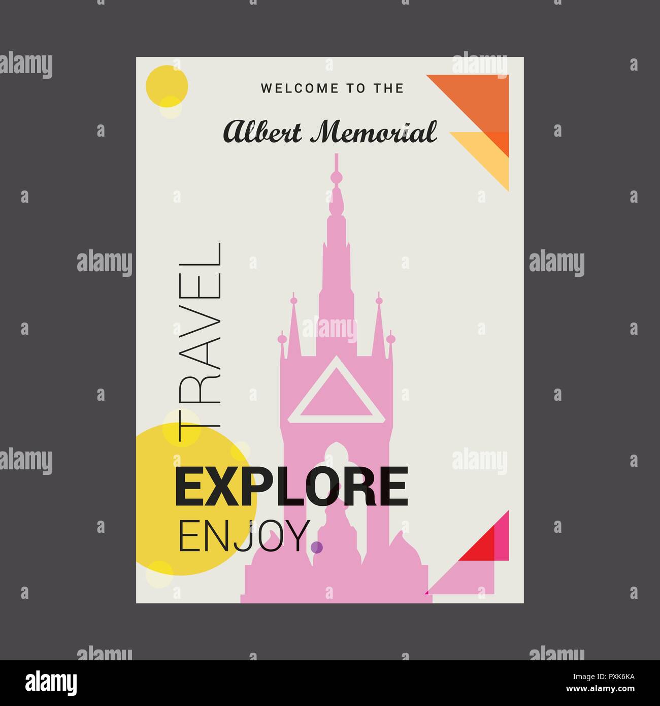 Benvenuto all'Albert Memorial Belfast , Inghilterra esplorare, godere di viaggio modello Poster Illustrazione Vettoriale