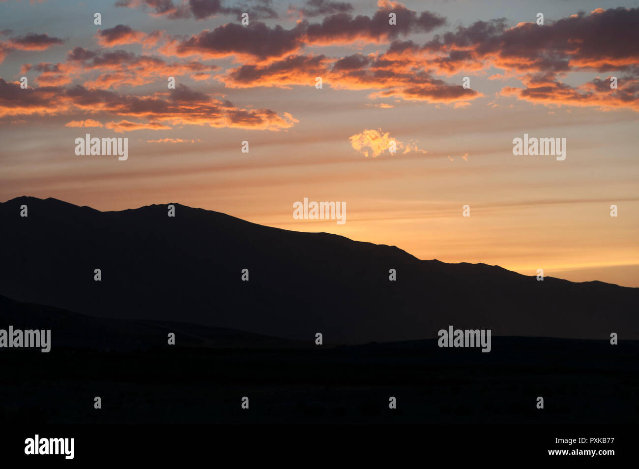 Estate tramonto, Galuut, Bayankhongor, Mongolia Foto Stock