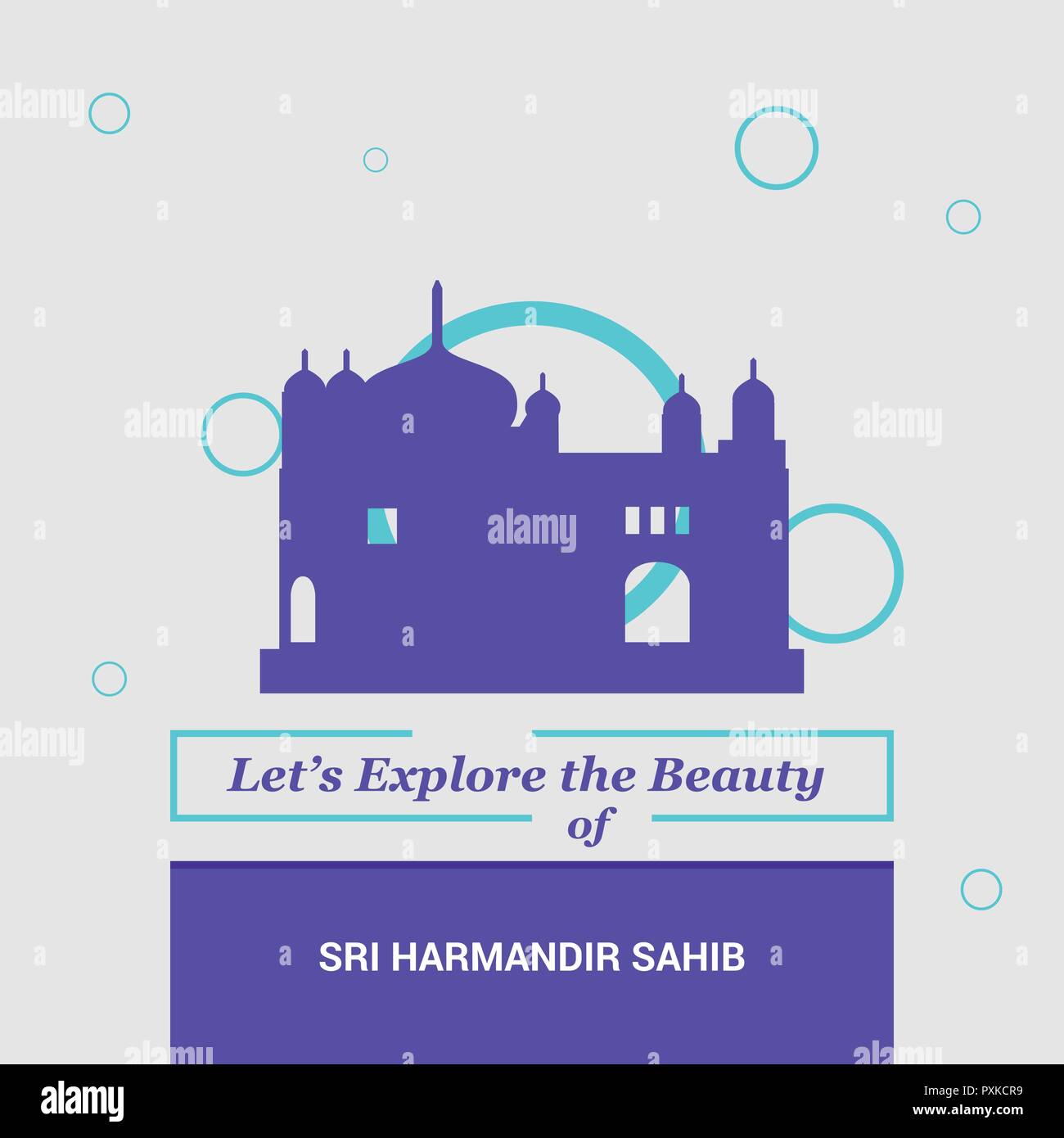 Esploriamo la bellezza dello Sri Harmandir Sahib Amritsa, India monumenti nazionali Illustrazione Vettoriale
