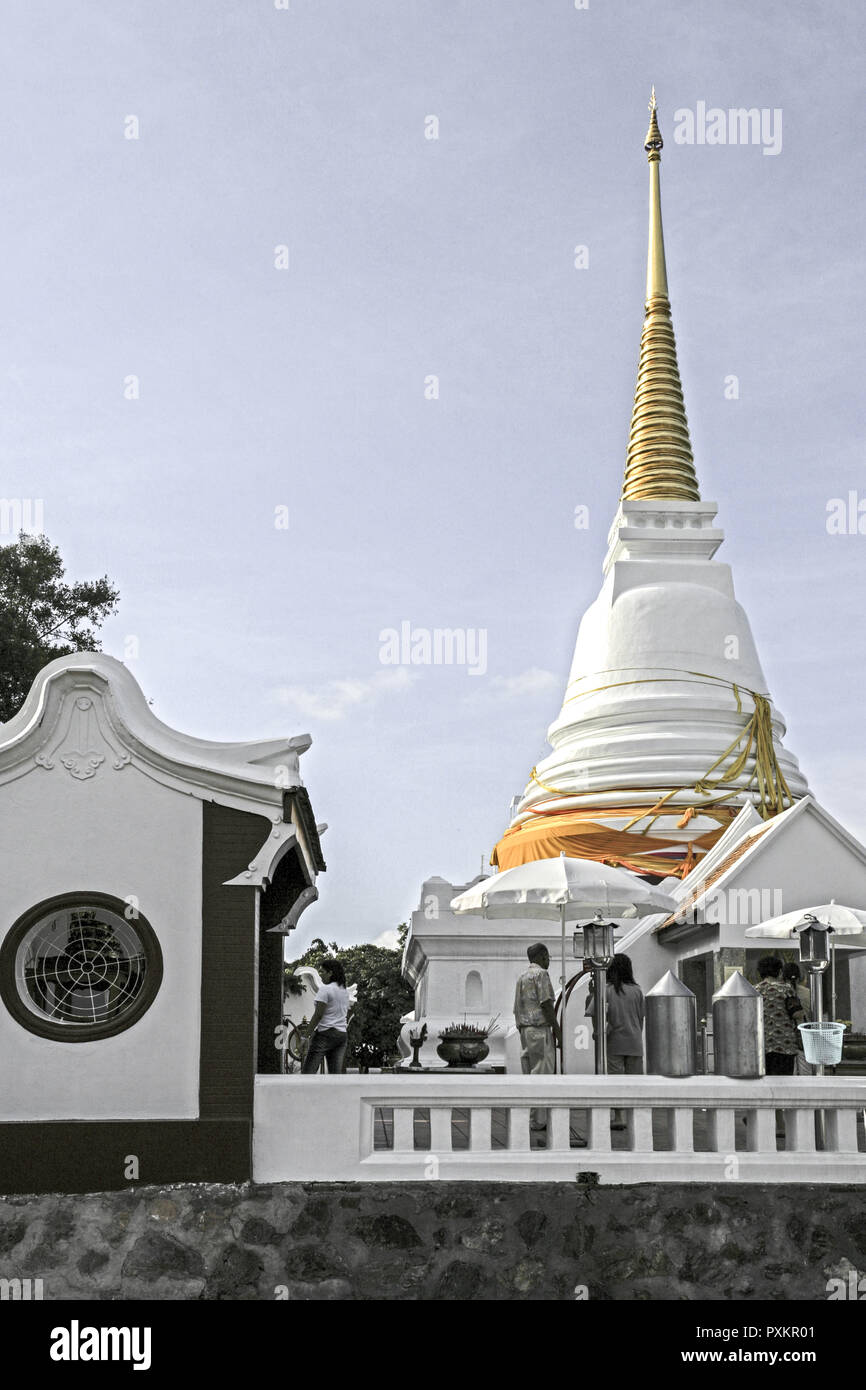 Thailandia, Wat, Tempel, Stupa, Huegel, Aussichtspunkt, Khao Dang Kuan, 1888, Asien, Suedostasien, Tempelanlage, Chedi, Bauwerke, Architektur, Kunst, Ku Foto Stock