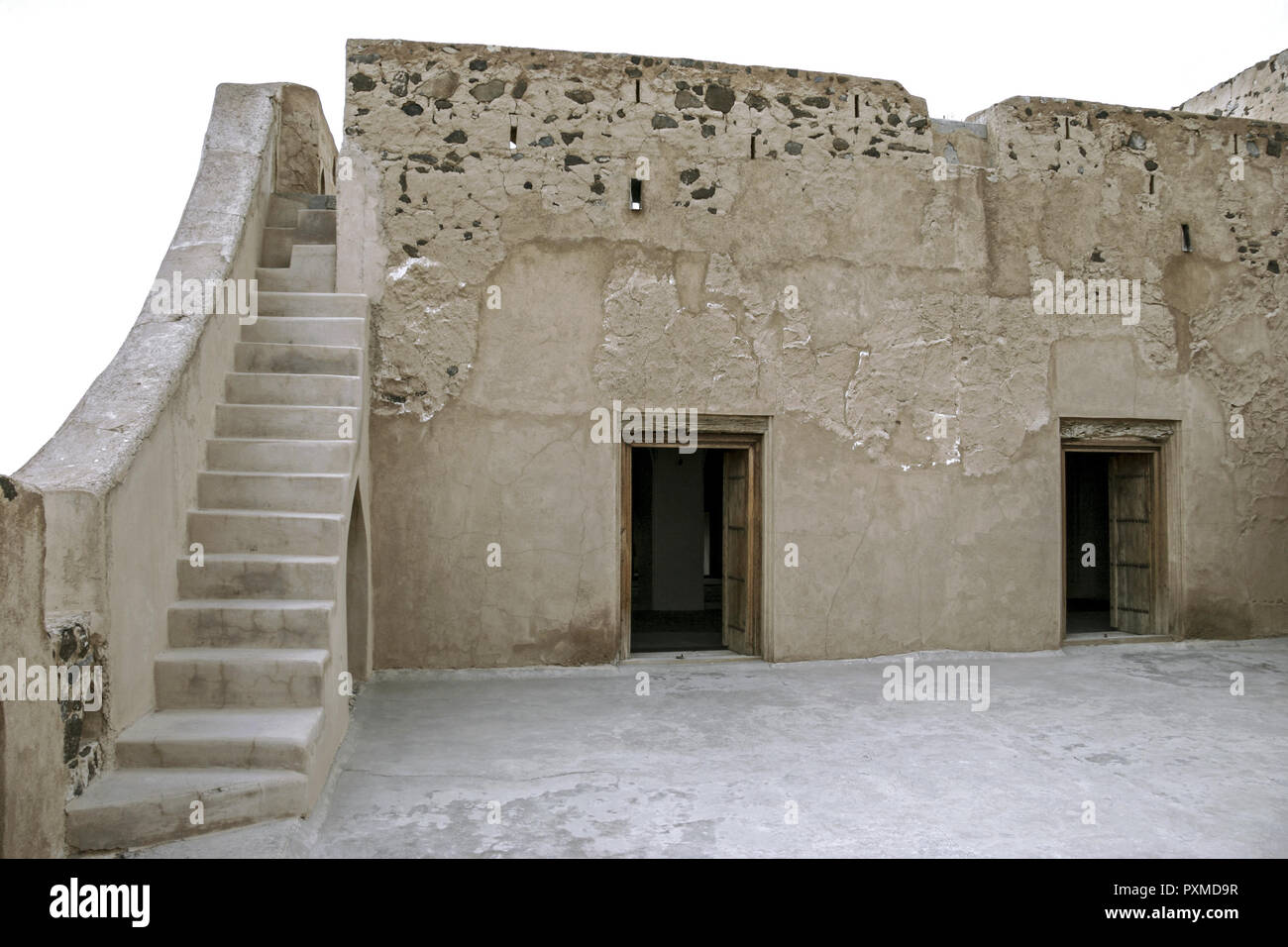 Oman Jabrin Architektur Aussen Festung Festungen Fort forti Wohnschloss Gebaeude Mauer Mauern Reisen Sehenswuerdigkeit Arabische Halbinsel Naher Osten Foto Stock