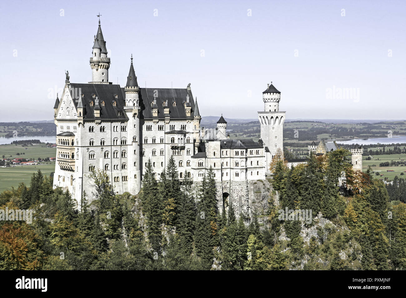 Alpenregion, Architektur, Attraktion, Ausblick, Ausflugsziel, Bauwerk, Europa, Geschichte, Koenig Ludwig II, Koenigsschloss, Maerchenschloss, Reisezie Foto Stock