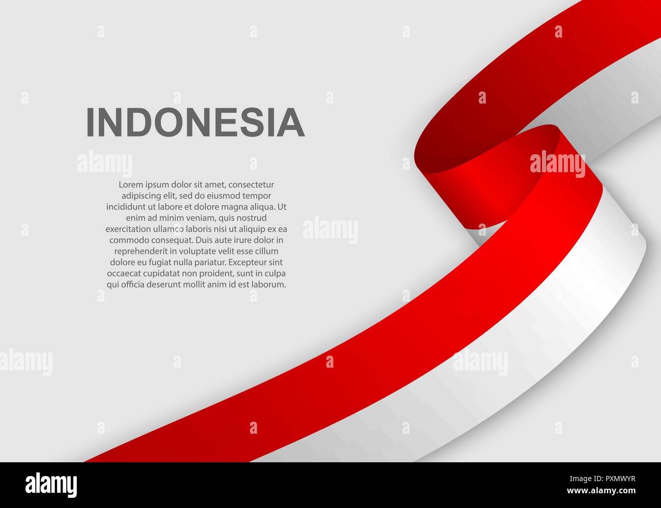Sventola bandiera dell Indonesia. Modello per il giorno di indipendenza. illustrazione vettoriale Illustrazione Vettoriale