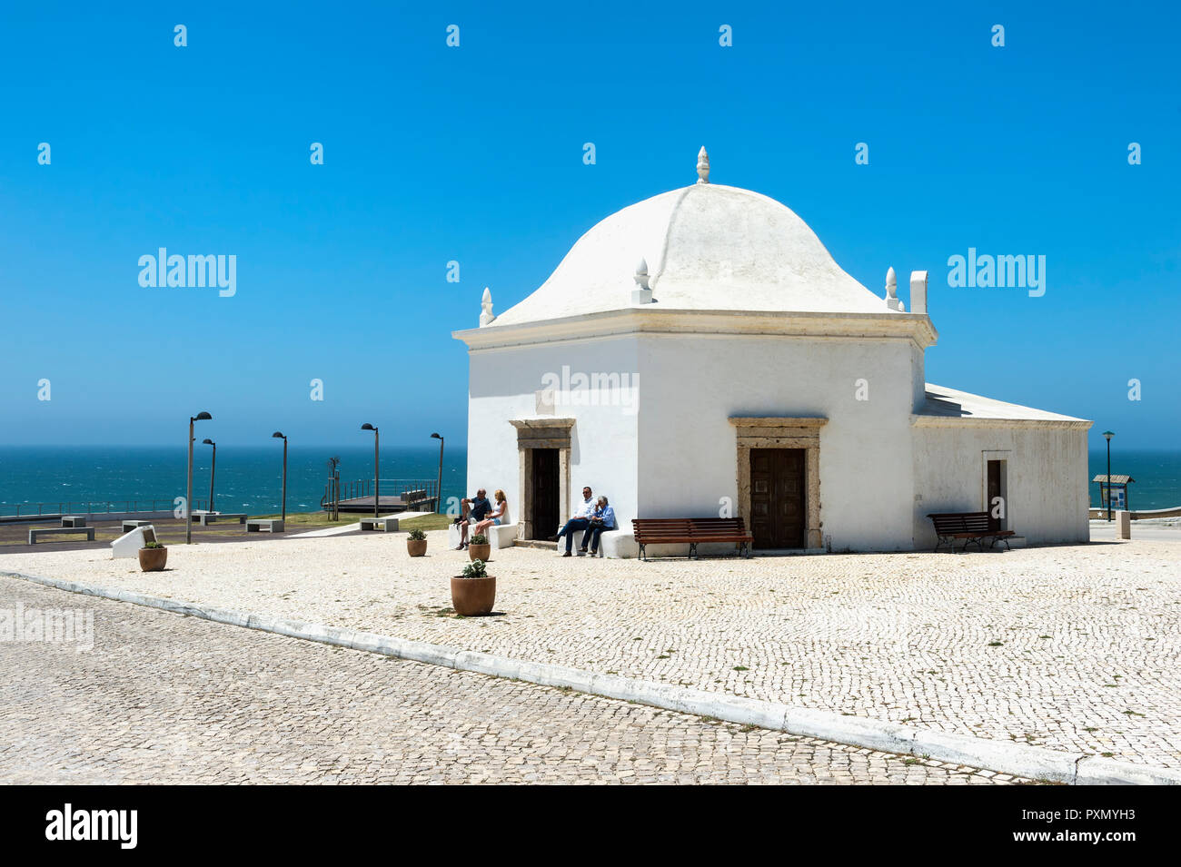 Sao Sebastiao Cappella, Ericeira, costa di Lisbona, Portogallo Foto Stock