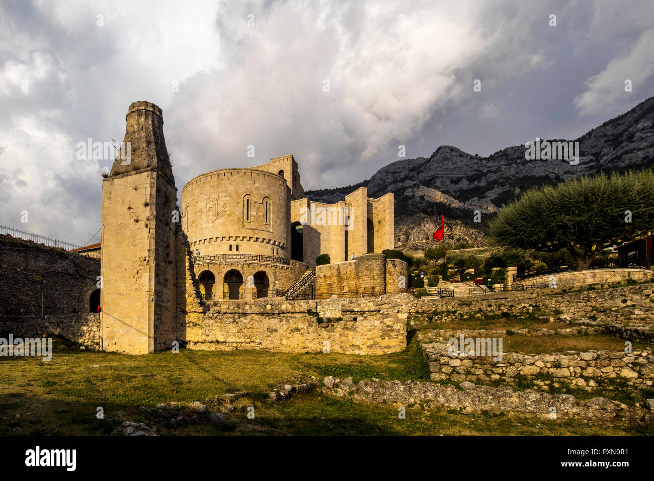 Castello Kruje, Kruje Albania, Museo di Skanderbeg, Albania, Europa Foto Stock