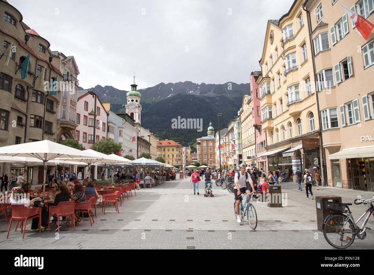 La storia della città di Innsbruck, Austria Foto Stock