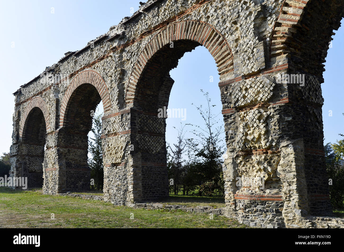 Acquedotto Romano di Gier in Chaponost - Francia Foto Stock