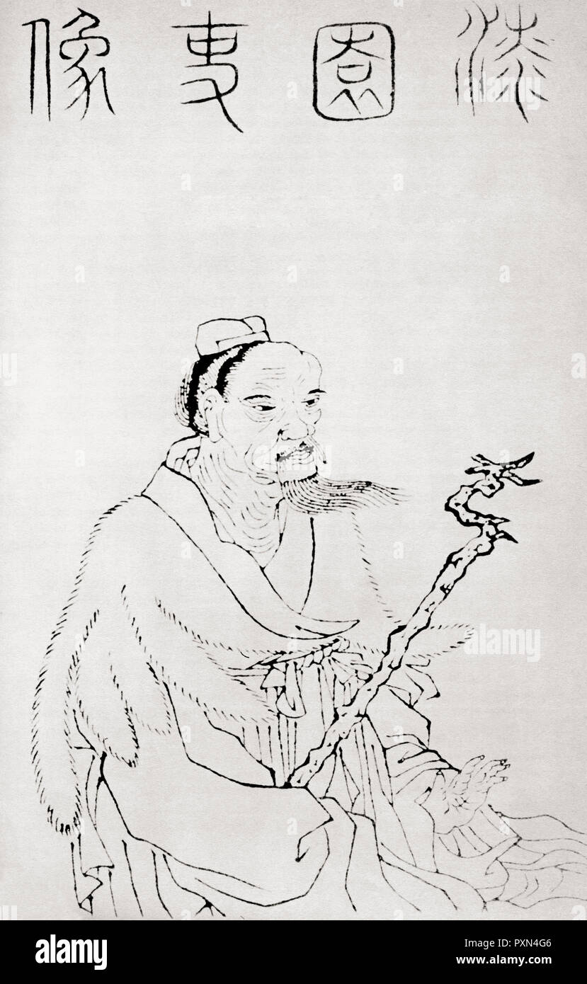 Zhuang Zhou, aka Zhuangzi o Chuang Tzu, c. 369 - c. 286 BC. Filosofo cinese. Foto Stock