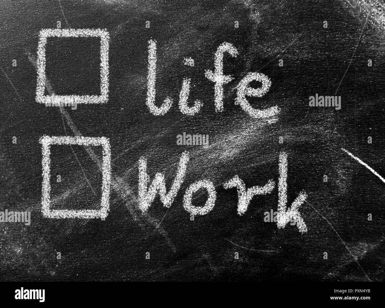 Il concetto di business - il lavoro o la vita Foto Stock