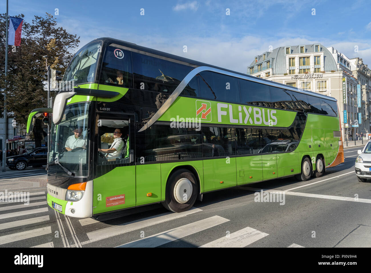 Flixbus a Praga (CTK foto / Petr Salek) Foto Stock