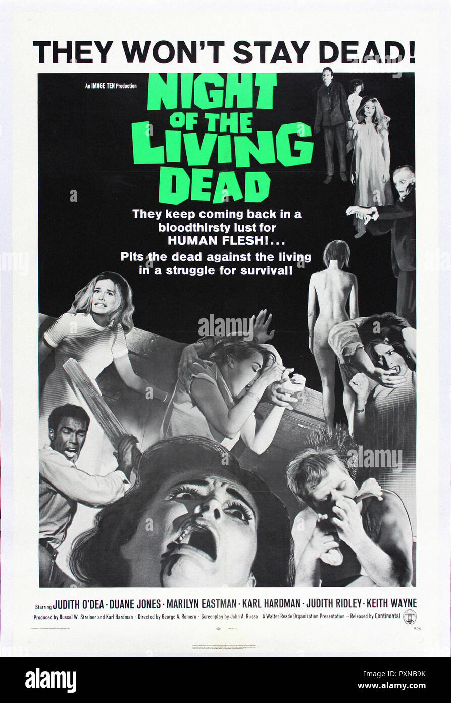La notte dei morti viventi- originale poster del filmato Foto Stock