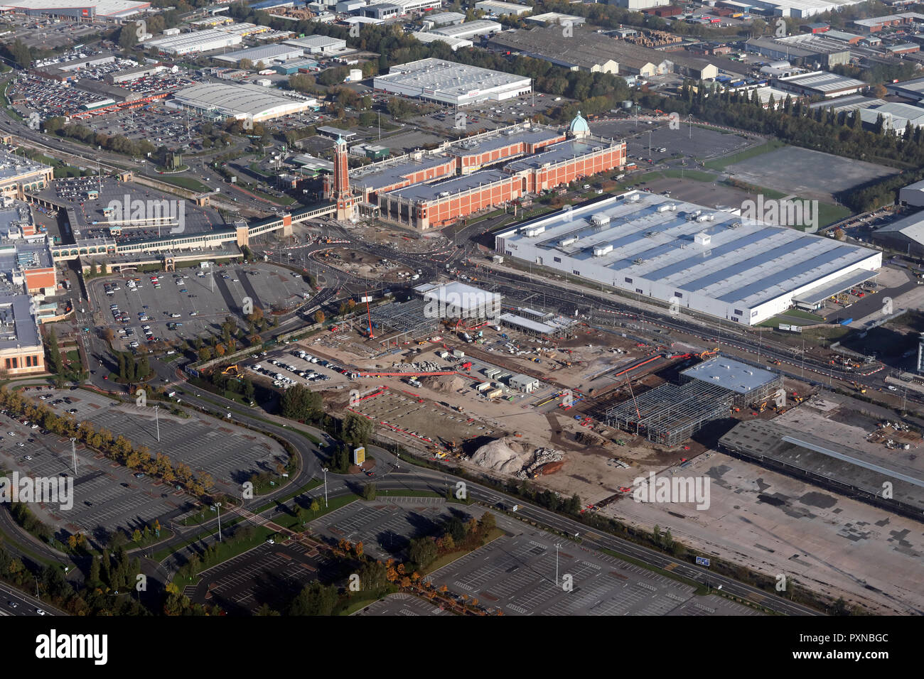 Vista aerea del intu Trafford Centre a Stretford, Manchester Foto Stock