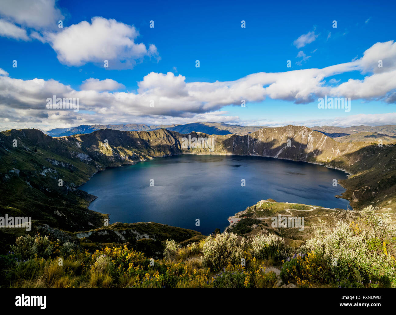 Il Lago di Quilotoa, provincia di Cotopaxi, Ecuador Foto Stock