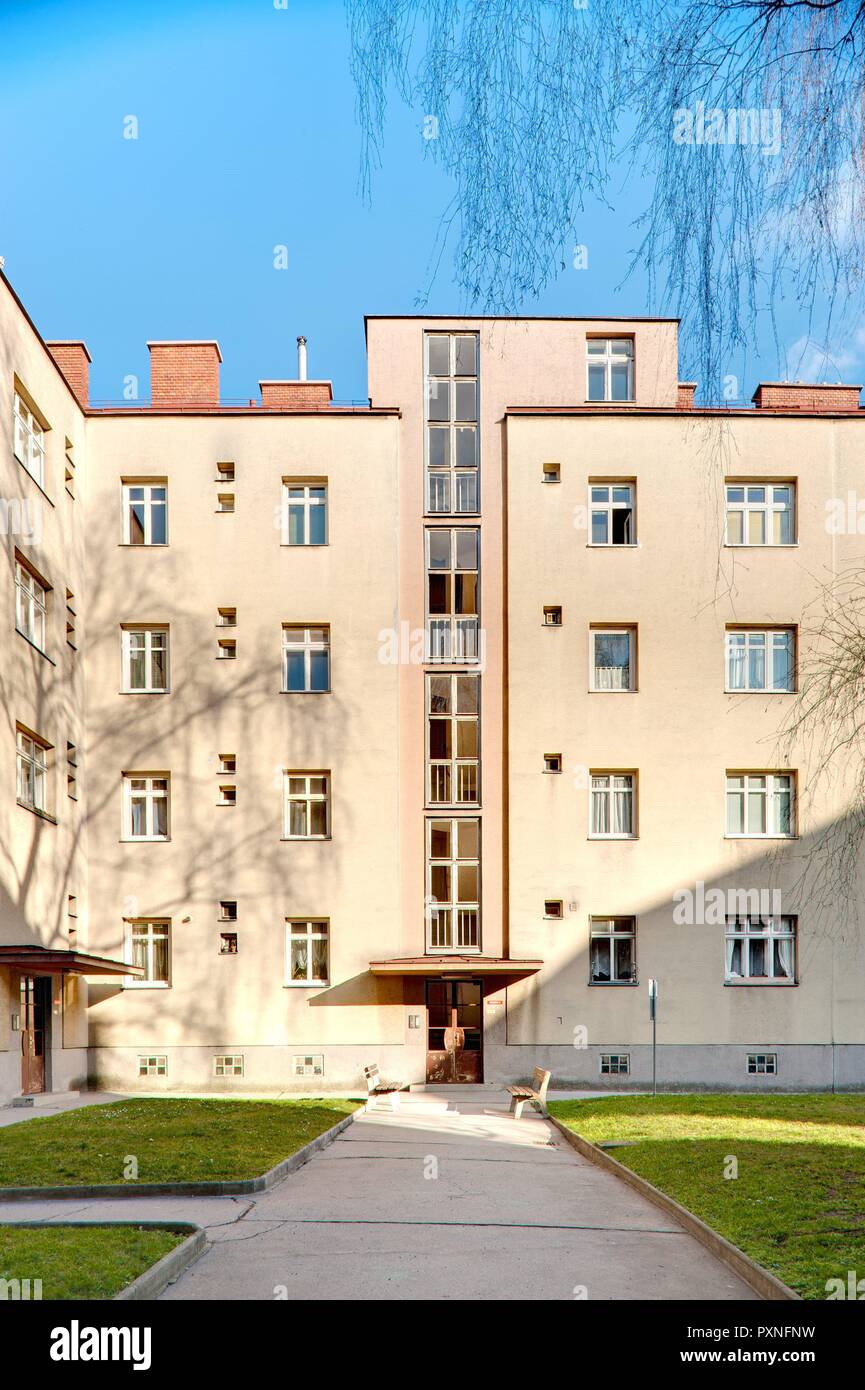 Wien, Gemeindebau des "Roten Wien - Vienna, Consiglio Tenement blocco, "rosso" di Vienna, Loeschenkohlgasse 30-32, Oskar Strnad 1932 Foto Stock
