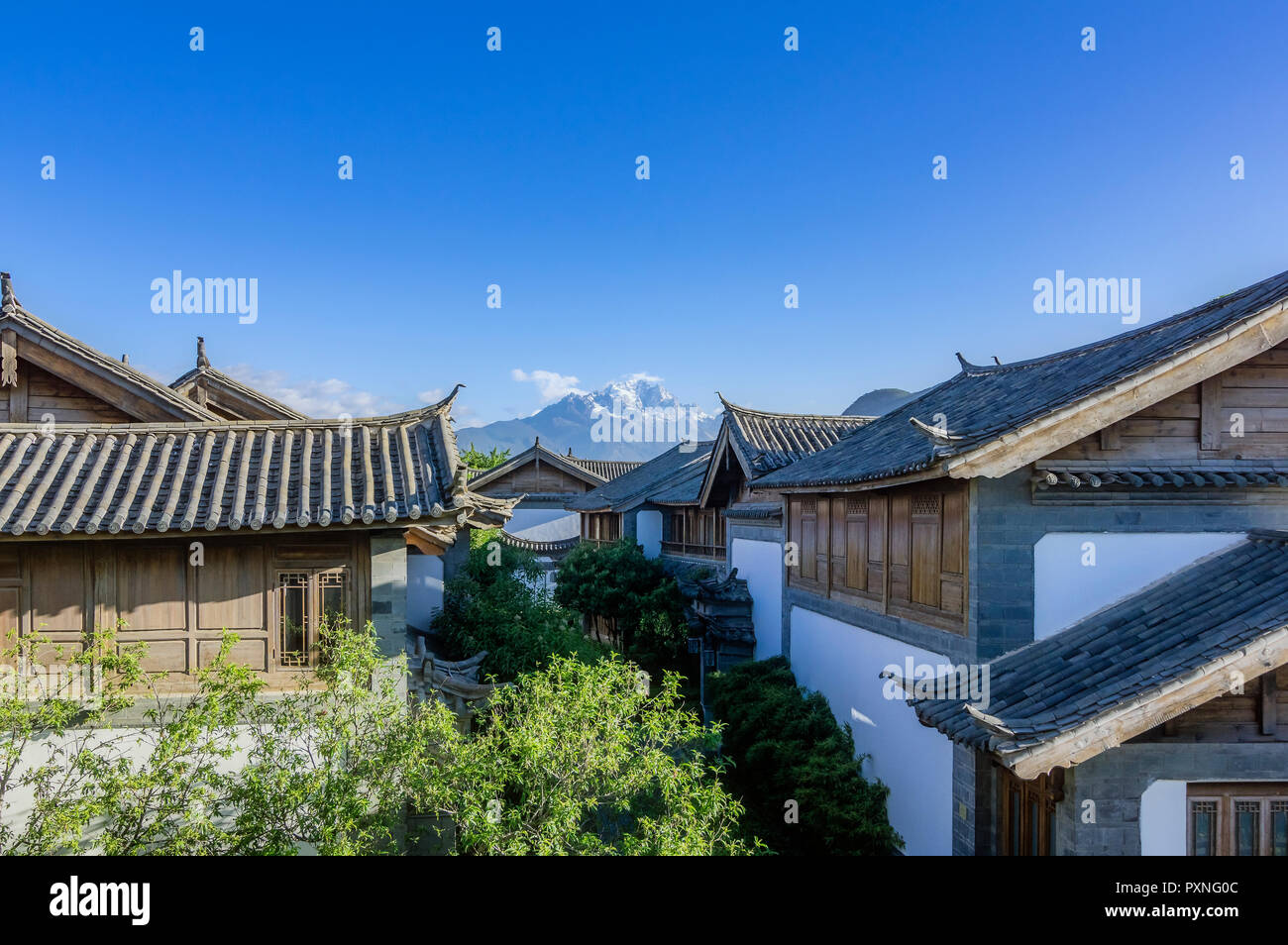 Cina Yunnan, Lijiang, case nella città vecchia Foto Stock