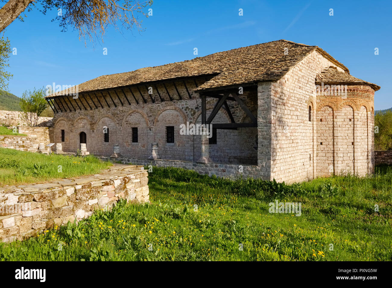 Albania, Qark Korca, Voskopoje, Kisha e Shen Merise, la chiesa di Santa Maria Foto Stock