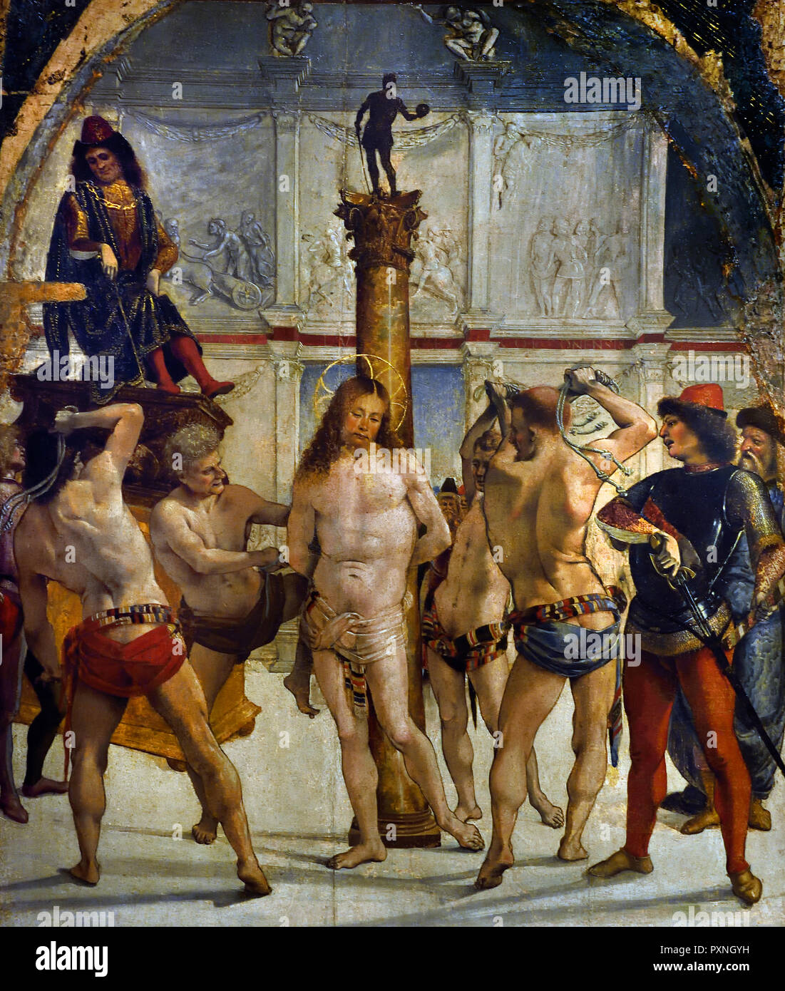 Flagellazione 1480-1483 da Luca Signorelli 1441-1523 Italia, italiano . Foto Stock
