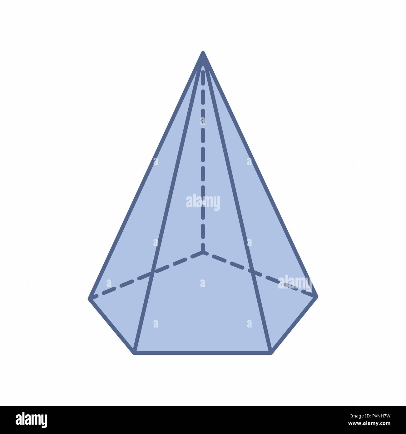 L'illustrazione di un isolato piramide pentagonale su sfondo bianco Illustrazione Vettoriale