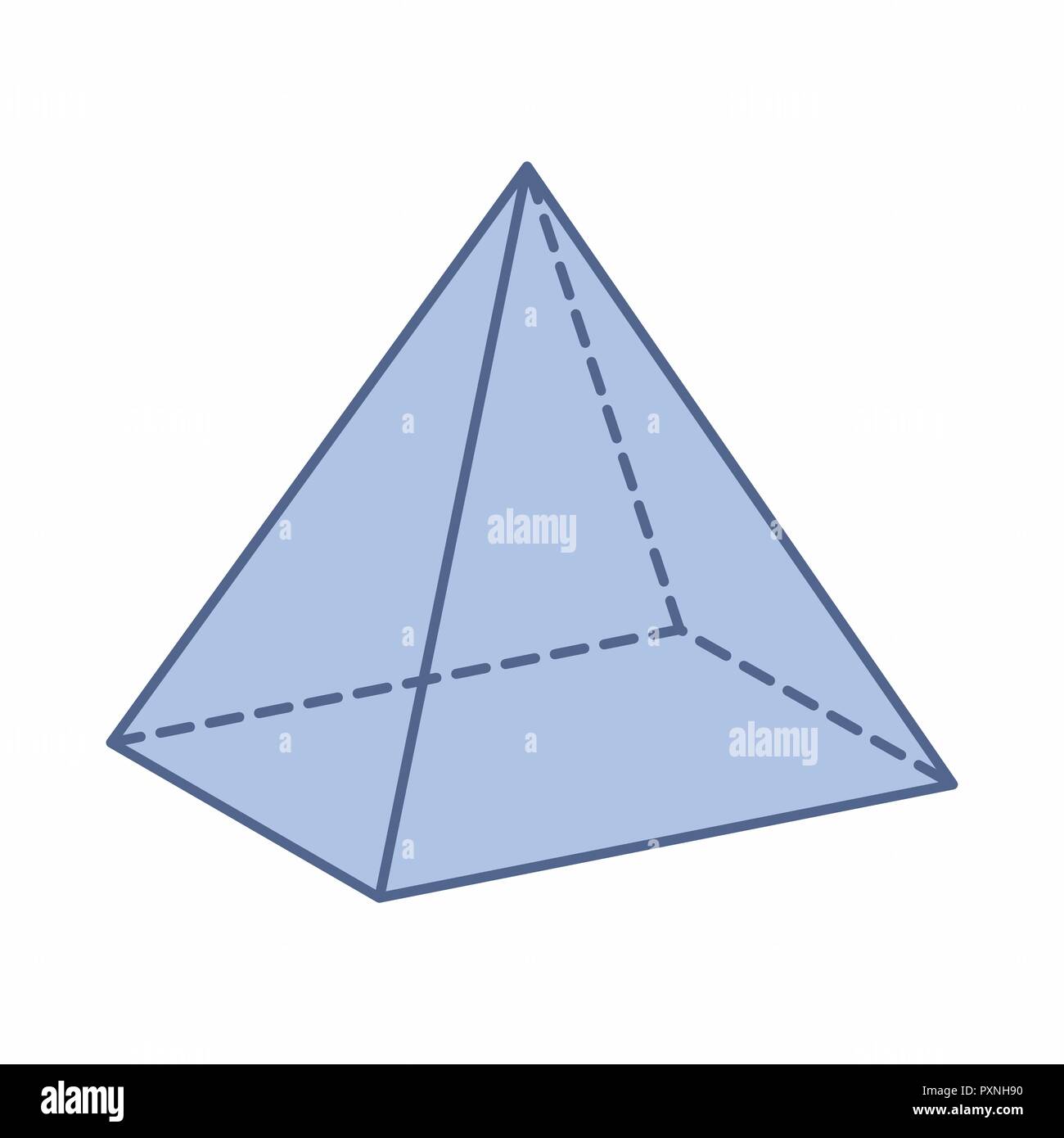L'illustrazione di una piramide isolata su sfondo bianco Illustrazione Vettoriale