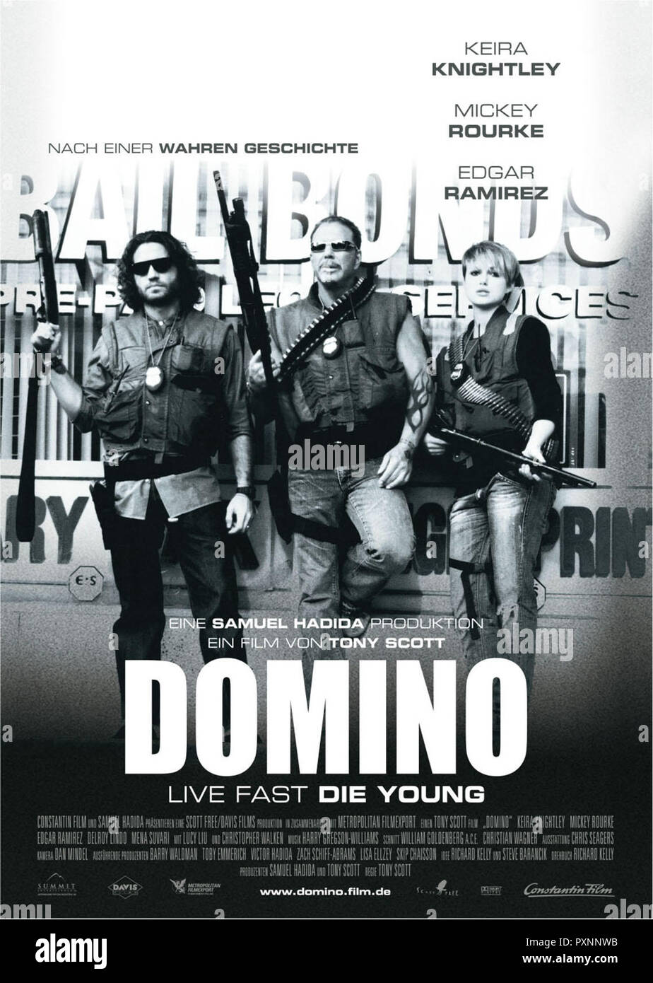 Domino: Live fast, muoiono giovani, 2005 Regie: Tony Scott, Filmplakat Foto Stock