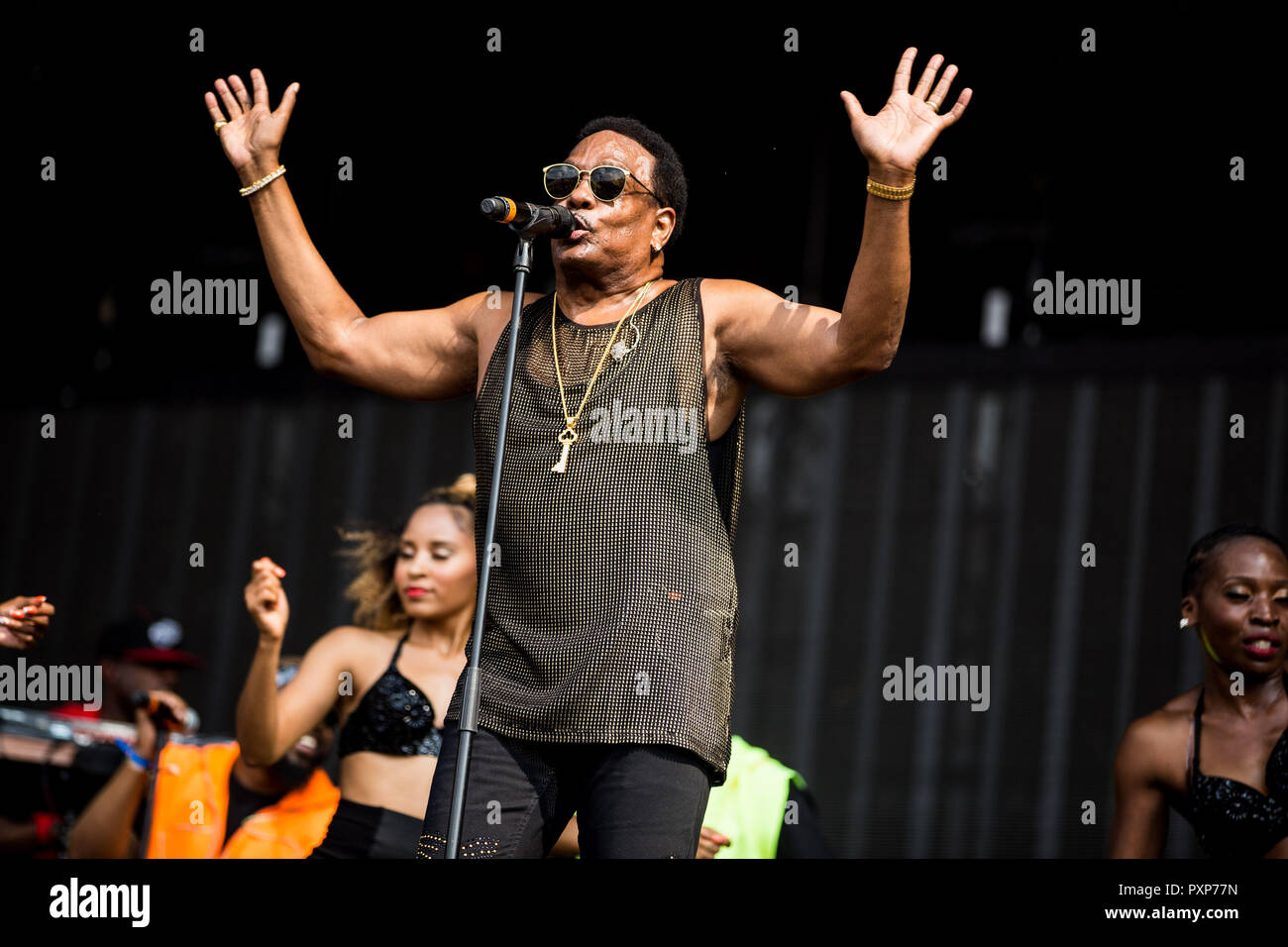 Charlie Wilson effettuando in corrispondenza di Barclaycards British Summertime in Hyde Park il 14 Luglio 2018 Foto Stock