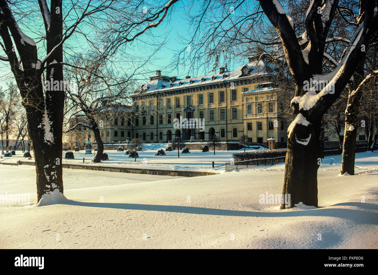Il Castello di Drottningholm, la casa del re e della Regina di Svezia, che si trova appena fuori Stoccolma, Svezia Foto Stock