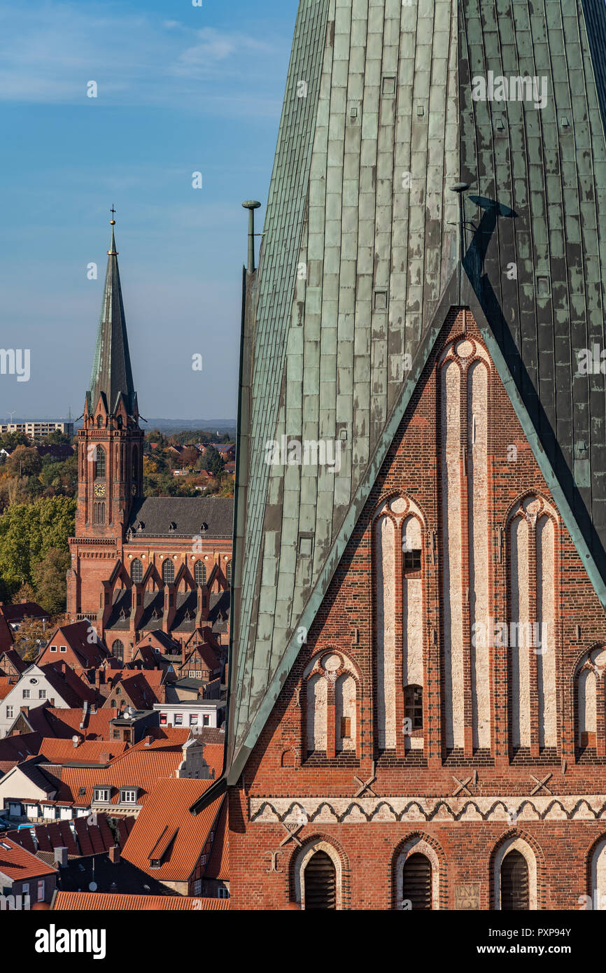 Die Kirchen San Johannis und St. Nicolai a Lüneburg Foto Stock