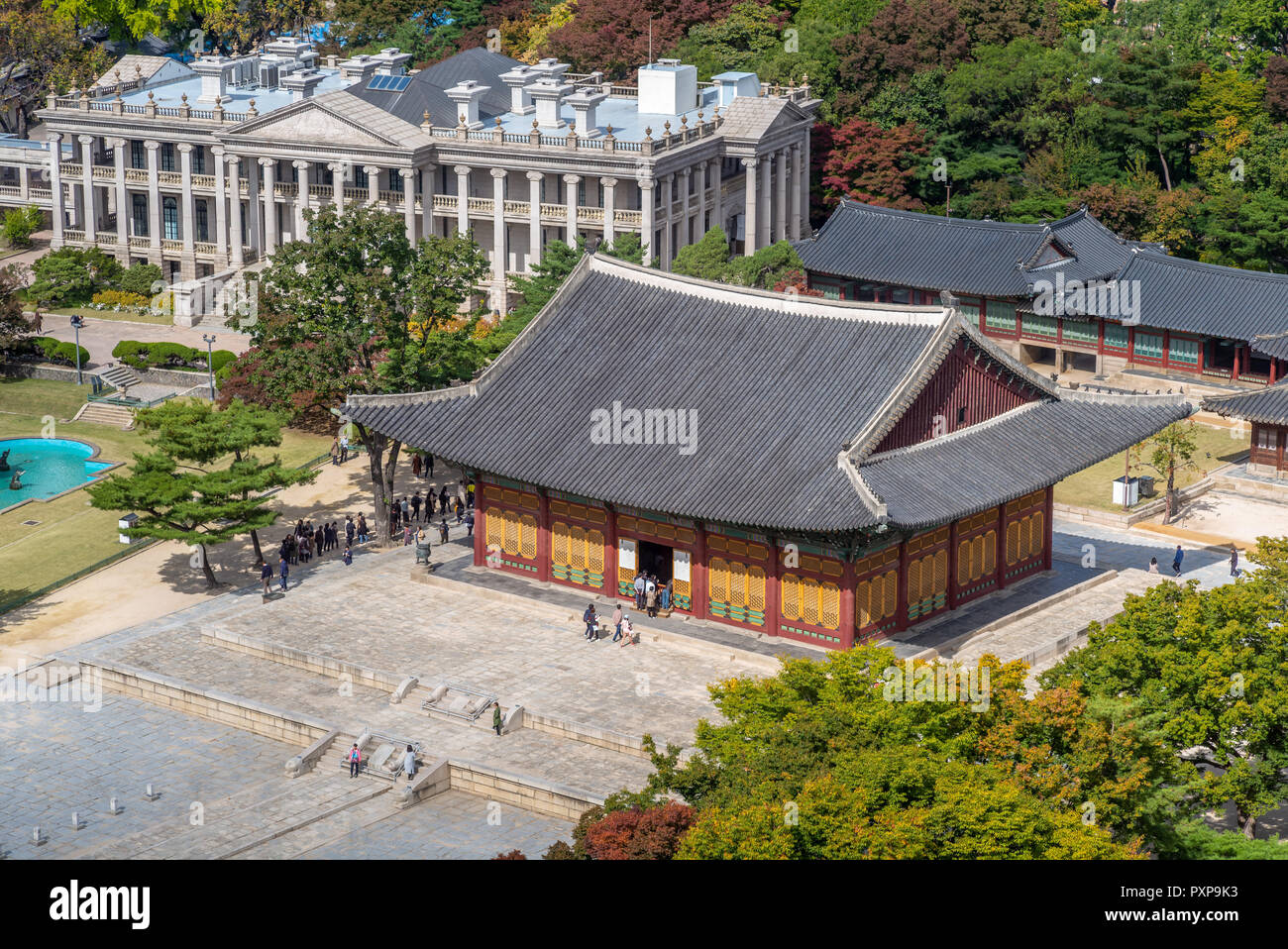 Junghwajeon, la sala principale del palazzo Deoksu, Seoul Foto Stock