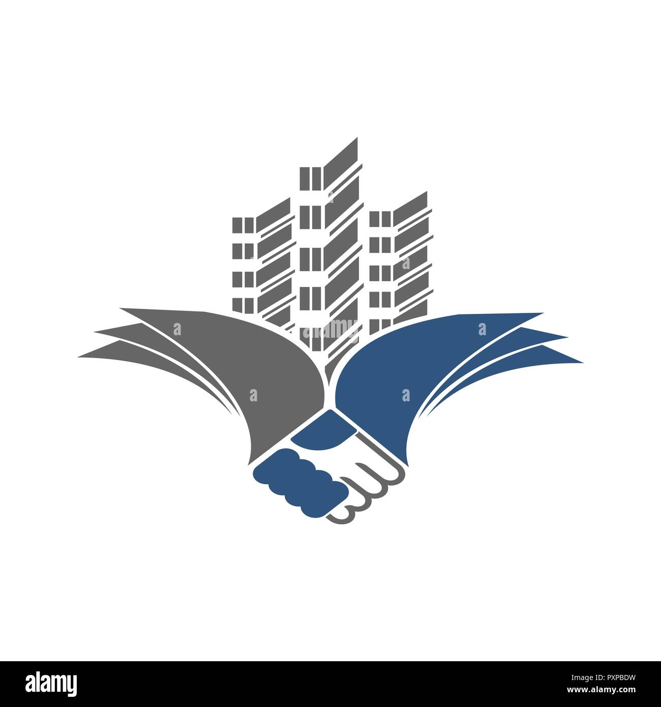 Costruzione di logo design. Real estate company Logo design, costruzione astratta logo design. Costruzione di logo design Illustrazione Vettoriale