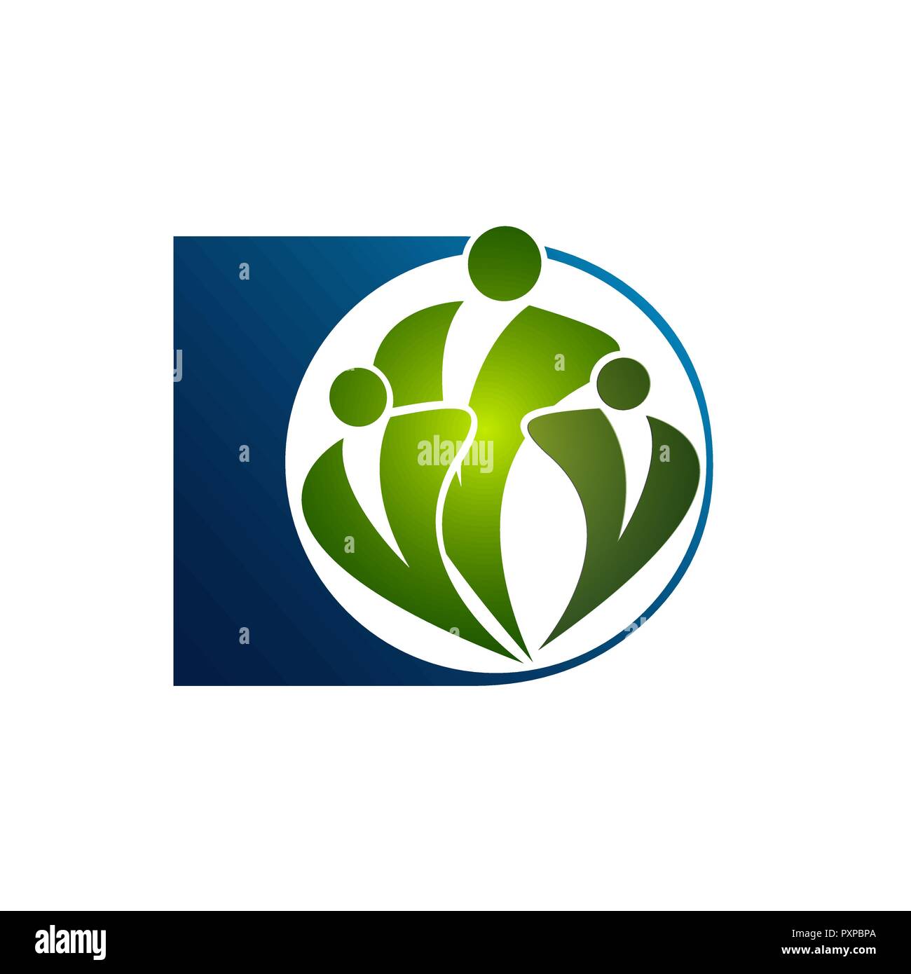 Abstract logo creativo e i simboli della famiglia modello di cura Illustrazione Vettoriale