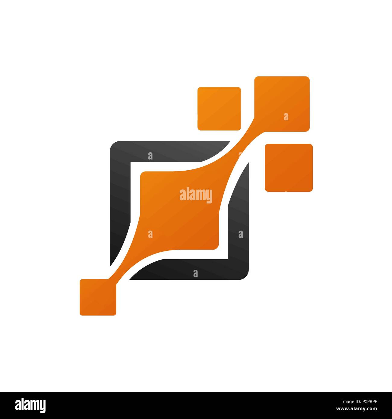 Business Technology astratto vettore di pixel del modello di logo Illustrazione Vettoriale