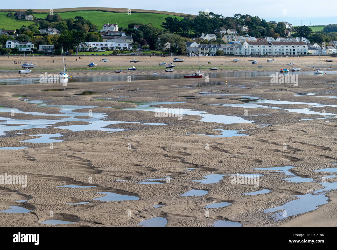 Vista di Northam da Appledore, Devon quando la marea è fuori Foto Stock