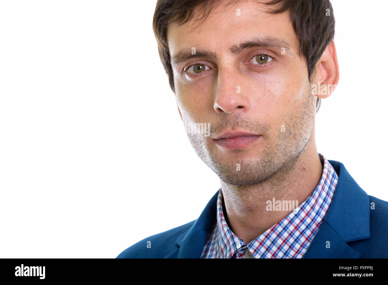 Chiusura del giovane imprenditore bello faccia Foto Stock