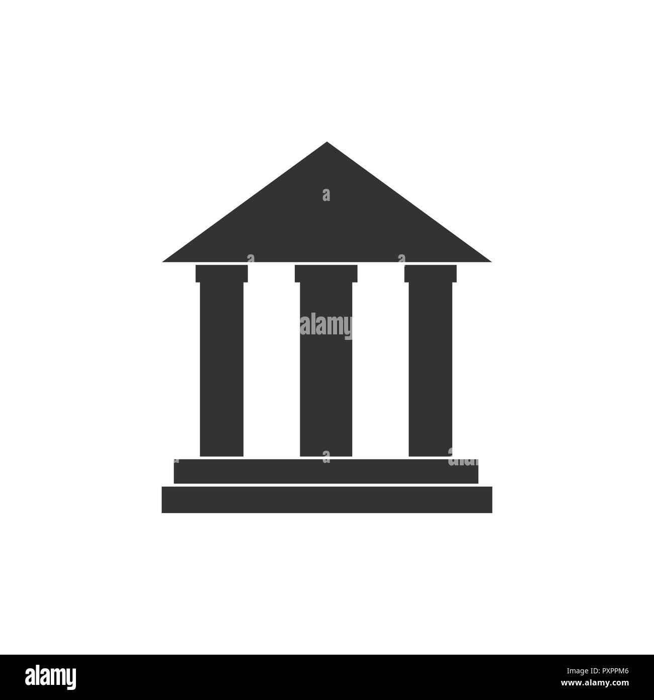 Corte, bank building Vecto icona Illustrazione Vettoriale